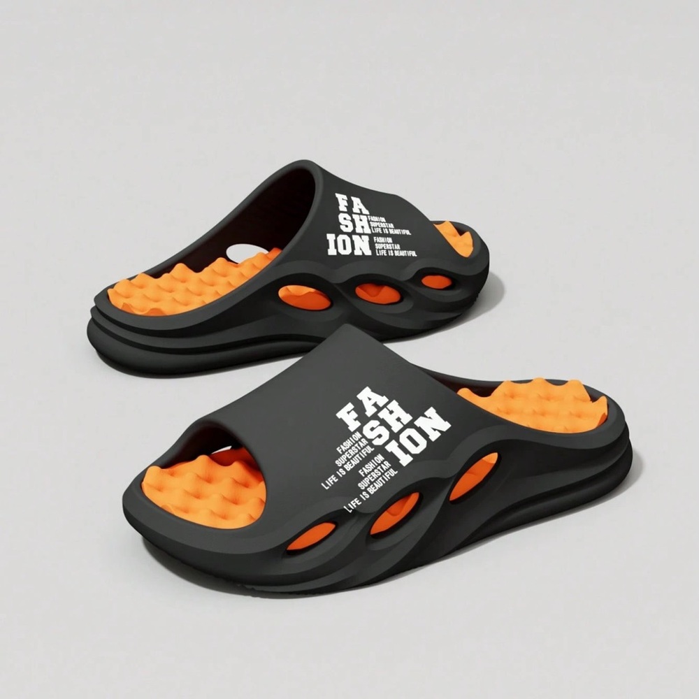 Men's Manfinity Massage Slide Slippers, Non-Slip Quick-Dry Open Toe Sandals